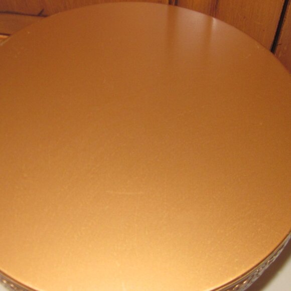 Raised Metal Cake Stand Golden Bronze Tone - Picture 4 of 4